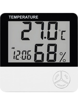Shitsu Dijital Sıcaklık Nem Ölçer Termometre Saat Özellikli