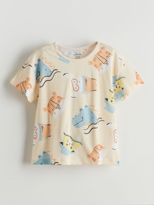 Lc Waikiki Yeni Sezon Bisiklet Yaka Baskılı Erkek Bebek Tişört