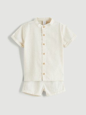 Lc Waikiki Yeni Sezon Hakim Yaka Erkek Bebek Gömlek ve Şort 2'li