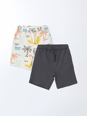 Lc Waikiki Yeni Sezon Beli Lastikli Baskılı Erkek Çocuk Şort 2'li
