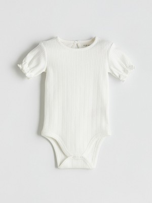 Lc Waikiki Yeni Sezon Bisiklet Yaka Basic Kız Bebek Çıtçıtlı Bodysuit