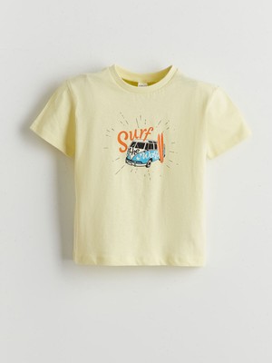 Lc Waikiki Yeni Sezon Bisiklet Yaka Baskılı Erkek Çocuk Tişört