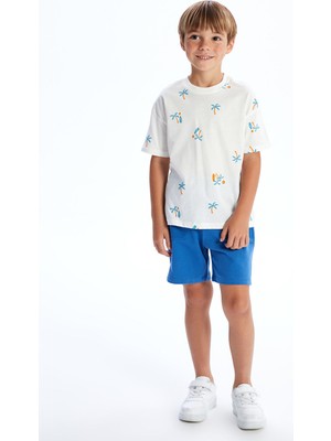 Lc Waikiki Yeni Sezon Bisiklet Yaka Desenli Penye Erkek Bebek Tişört