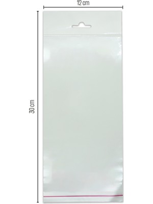 12*30 Sedefli Askılı (Askı Kısmı Beyaz) Bantlı OPP (Parlak-Şeffaf) Jelatin 1000 Adet