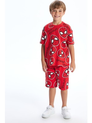 Lc Waikiki Yeni Sezon Bisiklet Yaka Spider-Man Baskılı Erkek Çocuk Tişört