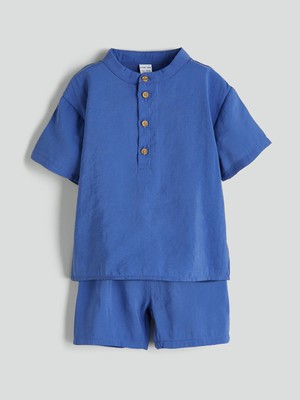 Lc Waikiki Yeni Sezon Hakim Yaka Erkek Bebek Gömlek ve Şort 2'li