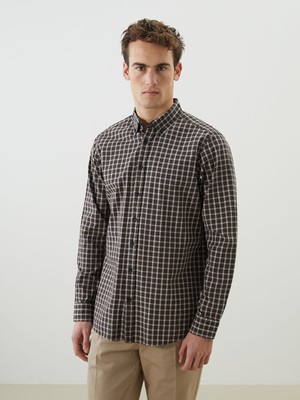 Lc Waikiki Yeni Sezon Regular Fit Uzun Kollu Ekose Gabardin Erkek Gömlek