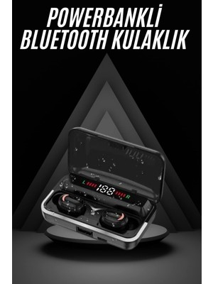 Bluetooth Kulaklık Dijital Şarj Göstergeli Powerbankli Bass Özellikli Kablosuz Kulakiçi 5.1 Mikrofonlu
