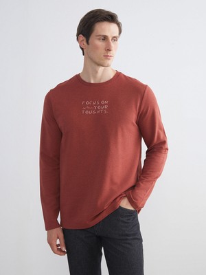 Lc Waikiki Yeni Sezon Bisiklet Yaka Baskılı Erkek Sweatshirt