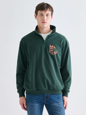 Lc Waikiki Yeni Sezon Dik Yaka Baskılı Erkek Sweatshirt