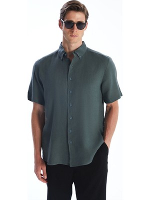 Lc Waikiki Yeni Sezon Regular Fit Kısa Kollu %100 Keten Erkek Gömlek