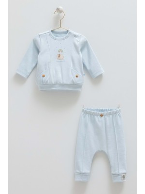 Good Baby Cep Detaylı Alt Üst Takım - Caramell  - TKE1835 - Mavi - 12 - 18 Ay - TKE1835-MAVI-12 - 18 Ay Mavi