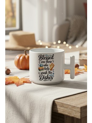 Blessed Are Those Who Baskılı Hediyelik T Kulplu Latte Fincanı Kupa Bardak