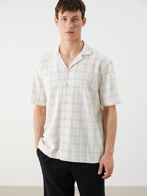 Lc Waikiki Yeni Sezon Regular Fit Kısa Kollu Ekose Armürlü Erkek Gömlek