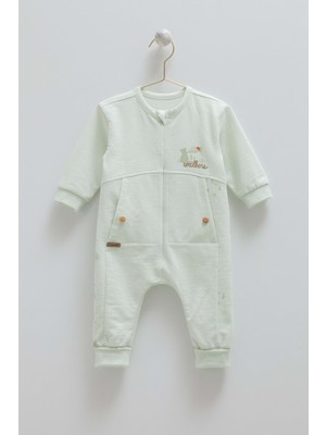 Cool Mountaın Cep Detaylı Önden Fermuarlı Tulum - Caramell  - TE2023 - Yeşil - 3 - 6 Ay - TE2023-YEŞIL-3 - 6 Ay Yeşil