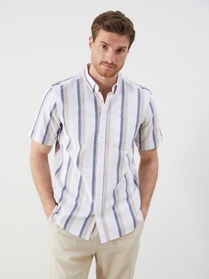 Lc Waikiki Yeni Sezon Regular Fit Kısa Kollu Çizgili Erkek Gömlek