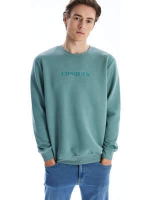 Lc Waikiki Yeni Sezon Bisiklet Yaka Uzun Kollu Baskılı Erkek Sweatshirt