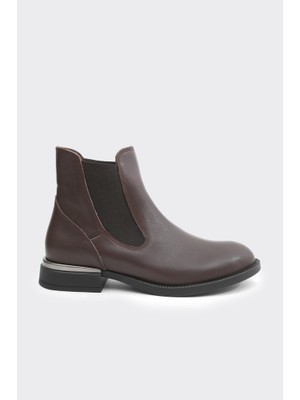 Hakiki Deri Bilek Lastikli Kadın Bot