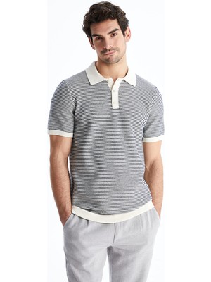 Lc Waikiki Yeni Sezon Polo Yaka Kısa Kollu Çizgili Erkek Triko Kazak