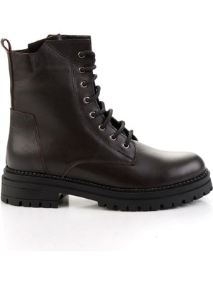 Kahve Hakiki Deri Kadın Bot & Bootie K02040451203