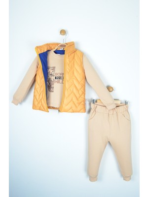 3 Parça Fermuarlı Yelekli Çocuk Takımı (2-5 Yaş)