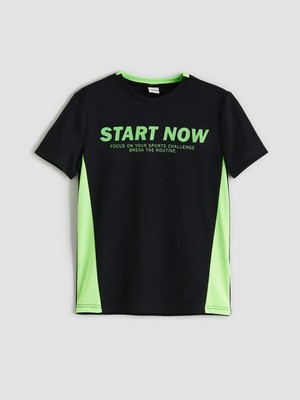 Lc Waikiki Yeni Sezon Bisiklet Yaka Baskılı Erkek Çocuk Tişört