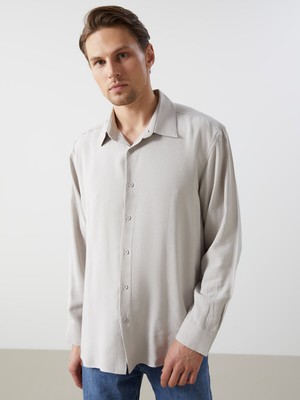 Lc Waikiki Yeni Sezon Rahat Kalıp Uzun Kollu Gabardin Erkek Gömlek