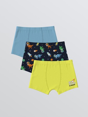 Lc Waikiki Yeni Sezon Dinozor Baskılı Erkek Çocuk Boxer 3'lü
