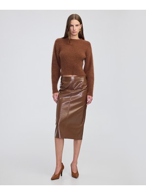 Rugan Görünümlü Midi Etek IW6250004144041