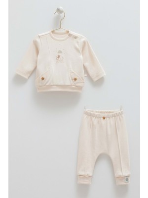 Good Baby Cep Detaylı Alt Üst Takım - Caramell  - TKE1835 - Bej - 6 - 9 Ay - TKE1835-BEJ-6 - 9 Ay Bej