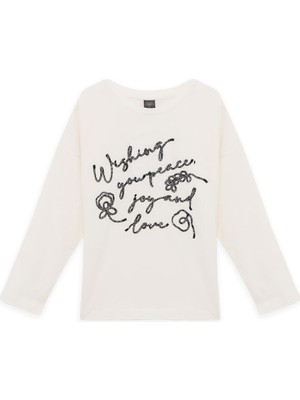 Bg Store Kız Çocuk Ekru Tshirt