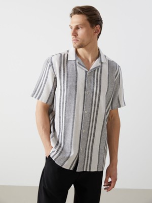 Lc Waikiki Yeni Sezon Regular Fit Kısa Kollu Çizgili Erkek Gömlek