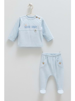 Good Baby Omuz Düğmeli Alt Üst Takım - Caramell  - TKE1836 - Mavi - 1 - 3 Ay - TKE1836-MAVI-1 - 3 Ay Mavi