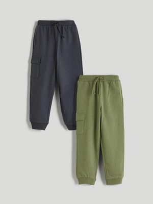 Lcw Kids Haki Beli Lastikli Erkek Çocuk Jogger Eşofman Altı 2'li