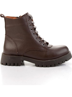 Kahve Hakiki Deri Kadın Bot & Bootie K02028800803