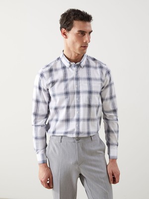 Lc Waikiki Yeni Sezon Regular Fit Uzun Kollu Ekose Poplin Erkek Gömlek