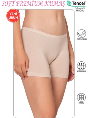 Özkan 27782 Kadın Premium Kumaş Modal Pamuklu Esnek Rahat Mini Boxer Şort Tayt