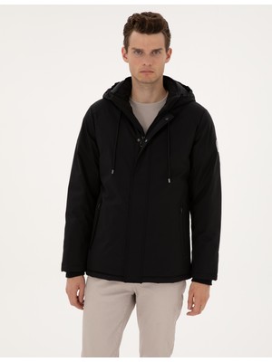 Pierre Cardin Erkek Siyah Kapüşonlu Mont 50313983-VR046