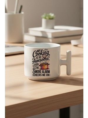 My Cooking Is So Awesome Baskılı Hediyelik T Kulplu Latte Fincanı Kupa Bardak