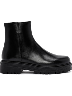 Derimod Gritti Kadın Siyah Fermuarlı Deri Bot 25WFD110618