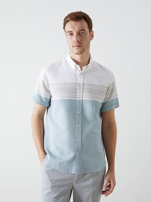 Lc Waikiki Yeni Sezon Regular Fit Kısa Kollu Çizgili Erkek Gömlek