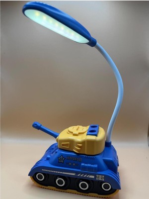 Mavi Tank Şekilli Masa Lambası, Şık ve Modern Tasarım, Ev ve Ofis Kullanımı Için Ideal