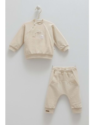 Color World Kanguru Cepli Pantolon Alt Üst Takım - Caramell  - TKE1986 - Kahverengi - 12 - 18 Ay - TKE1986-KAHVERENGI-12 - 18 Ay Kahverengi