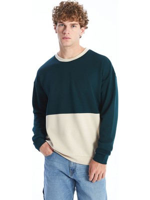 Lc Waikiki Yeni Sezon Bisiklet Yaka Uzun Kollu Renk Bloklu Erkek Sweatshirt