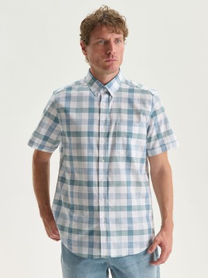 Lc Waikiki Yeni Sezon Regular Fit Kısa Kollu Ekose Poplin Erkek Gömlek
