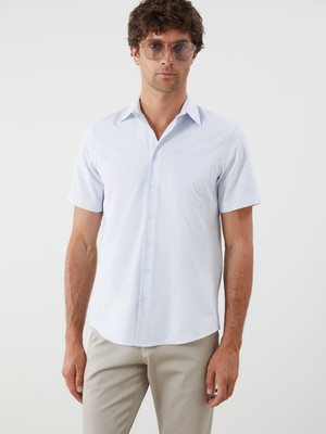 Lc Waikiki Yeni Sezon Regular Fit Kısa Kollu Ekose Armürlü Erkek Gömlek