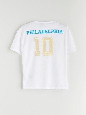 Lc Waikiki Yeni Sezon Bisiklet Yaka Philadelphia Union Baskılı Erkek Çocuk Tişört