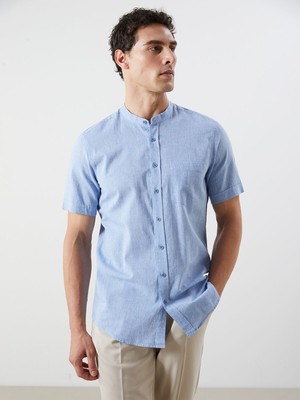 Lc Waikiki Yeni Sezon Regular Fit Kısa Kollu Keten Karışımlı Erkek Gömlek