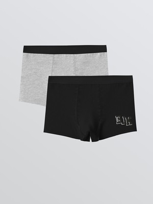 Lc Waikiki Beşiktaş Baskılı Erkek Çocuk Boxer 2'li Pamuklu Esnek Kumaş Seti