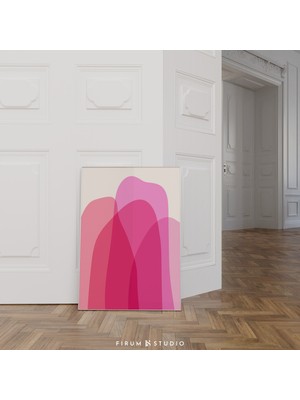 Soyut Pembe Şekiller Duvar Sanatı | 1997 | Moda Modern Üniversite Yurt Odası Dekoru